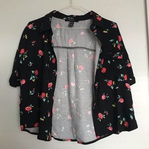 Rose Print Pocket Shirt